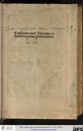 Gerson, Johannes: Opera.