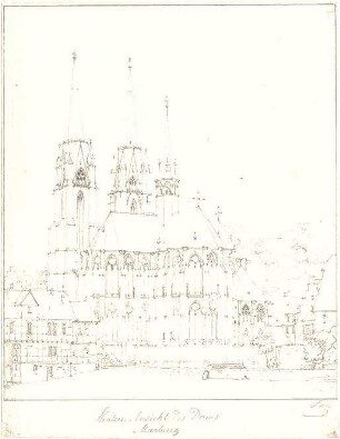 Lange, Ludwig; Lange - Archiv: V.1 Gotik vorw. Deutschland (Kirchen) - Dom zu Marburg (Ansicht)