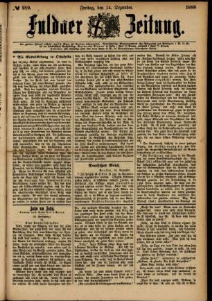 Ausgabe vom Freitag, den 14. Dezember 1888.