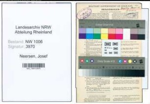 Entnazifizierung Josef Neersen , geb. 26.09.1910 (Angestellter)
