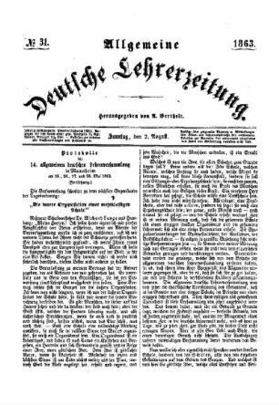 Protokolle der 14. allgemeinen deutschen Lehrerversammlung