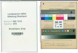 Entnazifizierung Erna Bruckmann , geb. 27.10.1907 (Schneiderin)