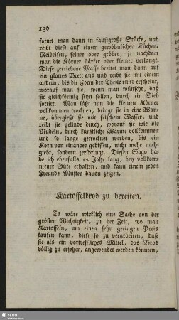 Kartoffelbrod zu bereiten
