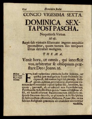 Concio Vigesima Sexta. Dominica Sexta Post Pascha.
