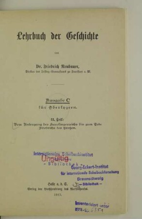Teil 2: Vom Untergang des Karolingerreichs bis zum Tode Friedrichs des Großen