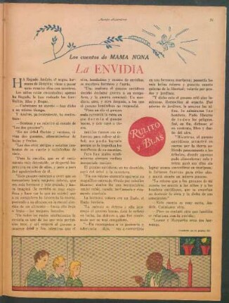 La envidia : Los cuentos de Mama Nona