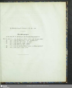 Berichtigungen [zu Abtheilung 1, Band 1, S. 35-68]