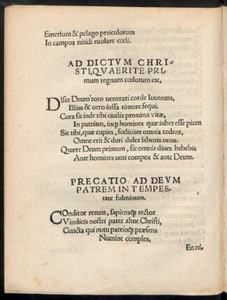 Precatio Ad Deum Patrem In Tempestate fulminum.