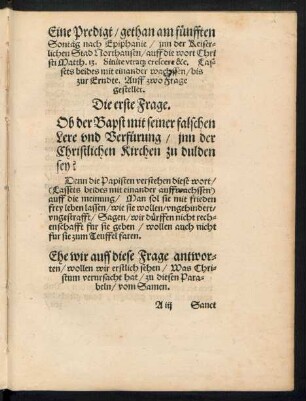 Ein Predigt/ gethan am fünfften Sontag nach Epiphanie/ inn der Keiserlichen Stad Northausen ...