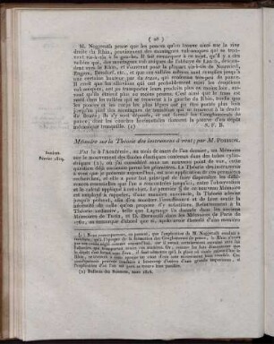 Mémoire sur la Théorie des instrumens vent;