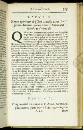 Caput V. Nouam opinionem ab ijsdem Concilijs atque Pontificibus damnari, quibus Lutheri Caluinique Hæresis proscripta est.