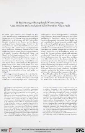 II. Bedeutungsstiftung durch Wahrnehmung: Akademische und Antiakademische Kunst im Widerstreit