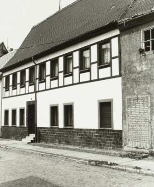 Delitzsch, Schulstraße 15. Wohnhaus (Baubeginn 17. Jh.). Straßenansicht