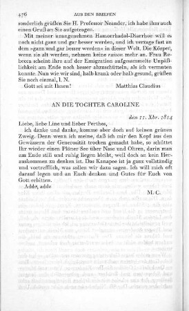An die Tochter Caroline