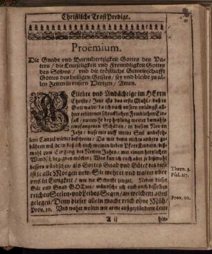 Proëmium; Exordium; Applicatio; Personalia.