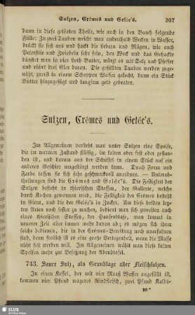 Sulzen, Crêmes und Gelée's