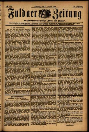 Ausgabe vom Dienstag, den 11. August 1896.
