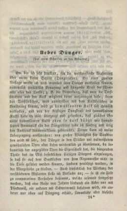 Ueber Dünger.