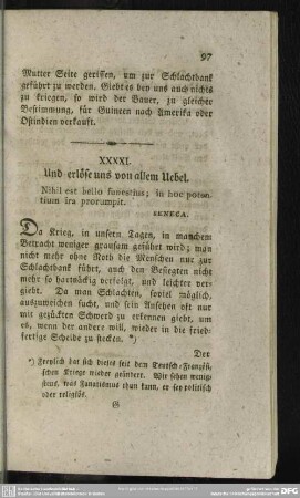 XXXXI. Und erlöse uns von allem Uebel