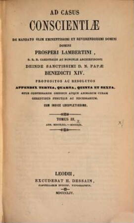 Casus conscientiae, 3