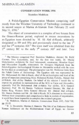 8: Marina el-Alamein : conservation work 1996