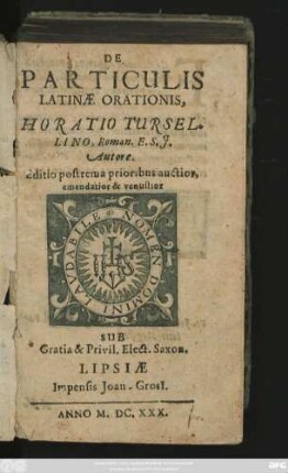De Particulis Latinae Orationis