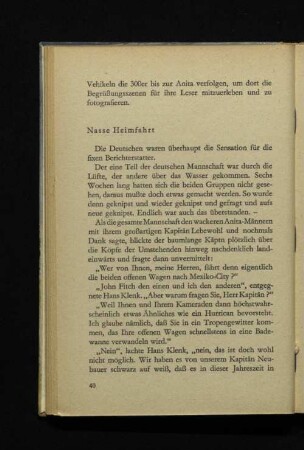 Nasse Heimfahrt