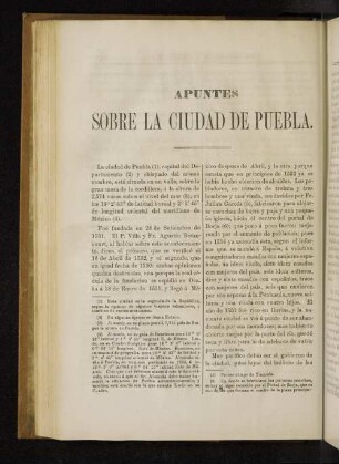 Apuntes sobre la ciudad de Puebla.