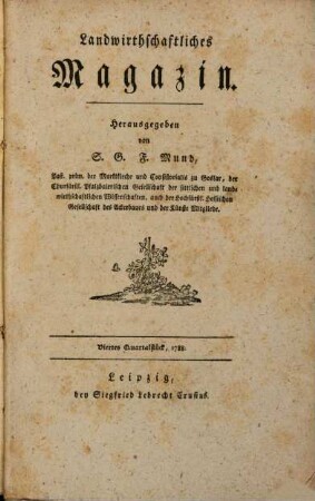 Landwirthschaftliches Magazin, 1,4. 1788