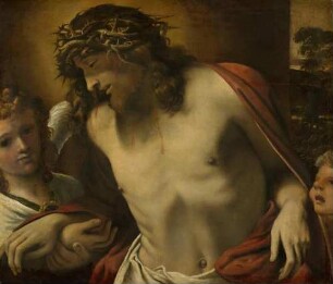Christus mit der Dornenkrone, von Engeln gestützt