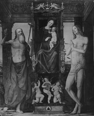 Thronende Madonna zwischen den Heiligen Hieronymus und Sebastian