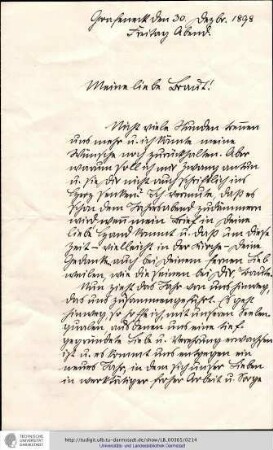 Brief vom 30.12.1898