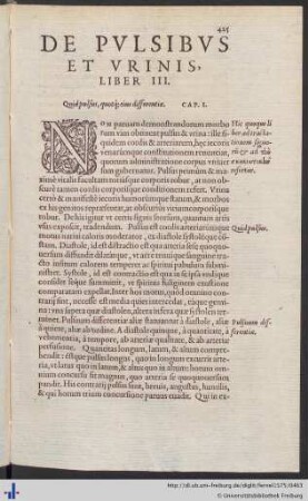 Liber III. De Pulsibus Et Urinis.