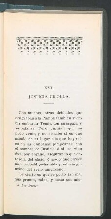 XVI. Justicia criolla