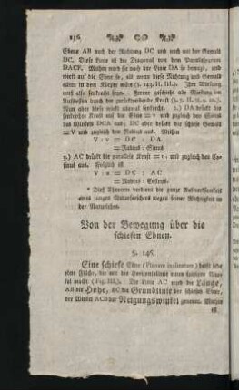 136-149, Von der Bewegung über die schiefen Ebnen. - Gesetze der trummlinichten Bewegung.