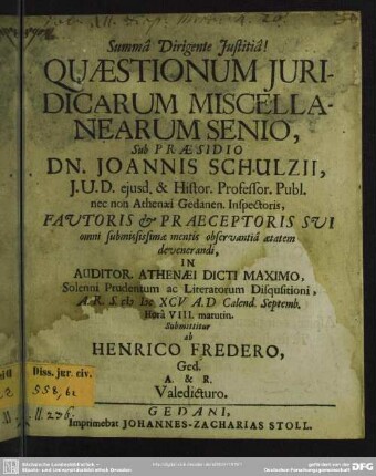 Quaestionum iuridicarum miscellanearum senio