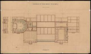 Deutsches Volksmuseum Schinkelwettbewerb 1935: Grundriss Kellergeschoss 1:200