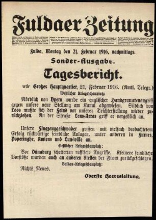 Ausgabe vom Montag, den 21. Februar 1916.