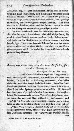 Auszug aus einem Schreiben des Hrn. Prof. Seyffer an den Herausgeber : Göttingen, den 30. Jan. 1798