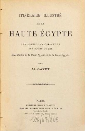 Itinéraire illustré de la Haute Égypte