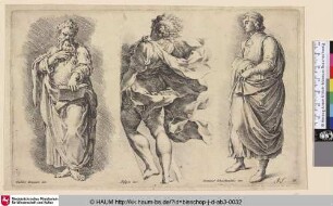 [Studienblatt mit drei stehenden männlichen Figuren; Three Male Figures]