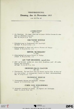 Versteigerung (Nr. 1-166)