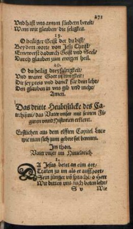 Das dritte Heubtstücke des Catechismi/ das Vater unser ...