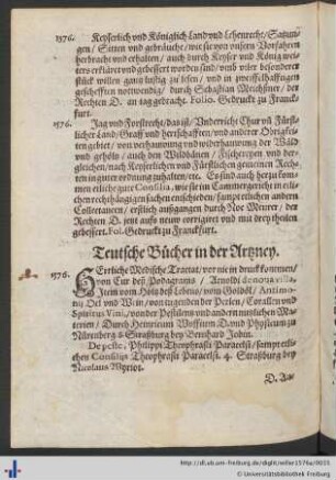 Teutsche Bücher in der Artzney.