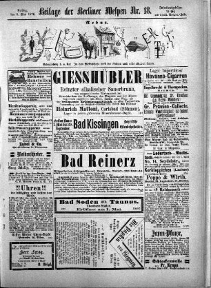 Beilage der Berliner Wespen Nr. 18
