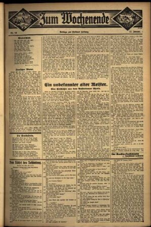 Zweite Ausgabe vom Sonntag, den 22. Januar 1933.