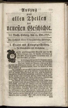 LI. Nachl. Coburg, den 21. Dec. 1757.