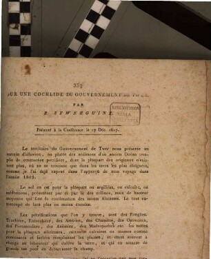 Sur une cochlide du gouvernement de Twer