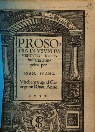 Prosodia : In Vsvm Ivventvtis Northußianae congesta