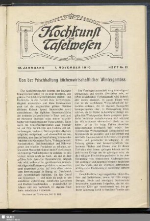 Heft Nr. 21, 1. November 1910